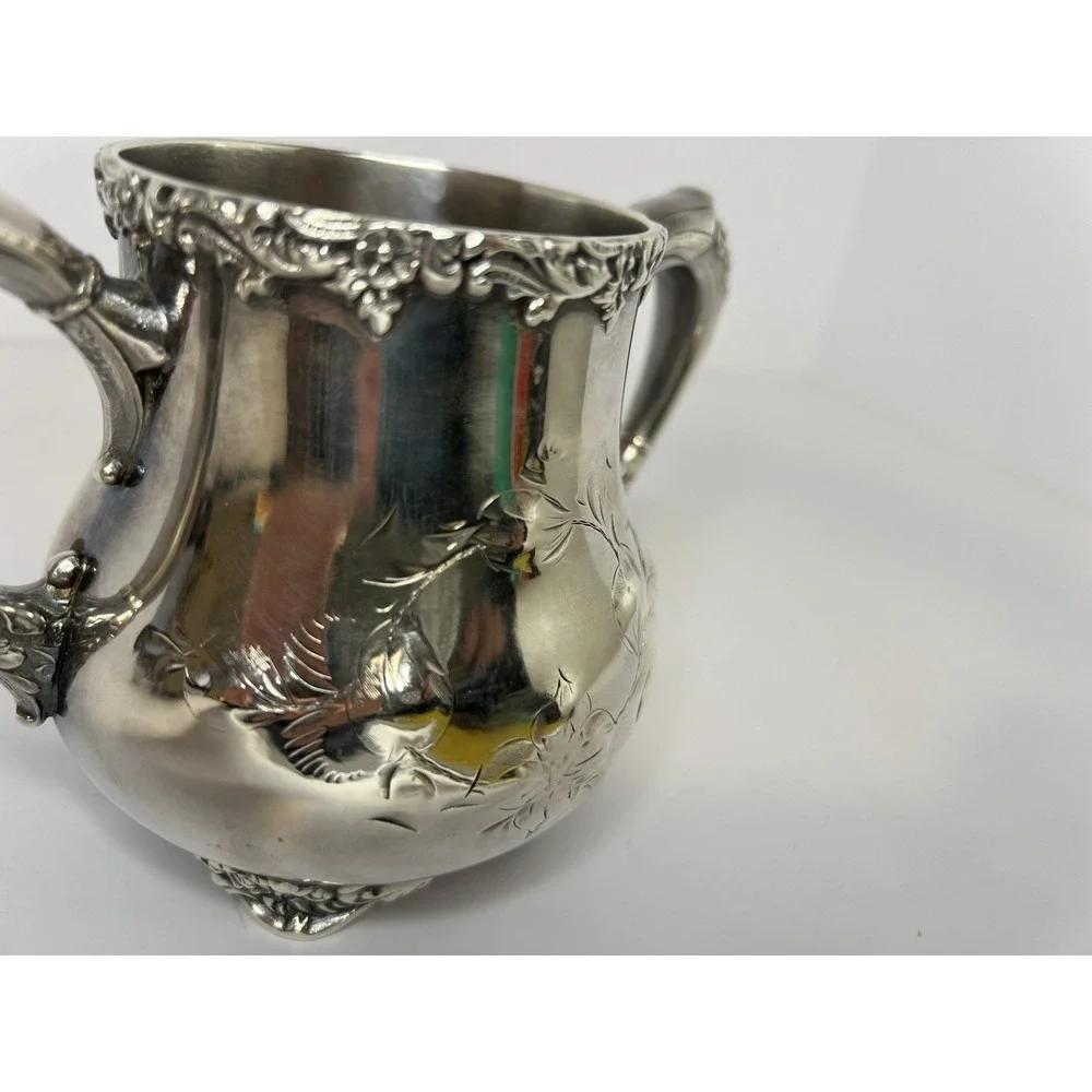 Silverplate Sugar Bowl antique Mermod‎ Jaccard Quadruple  C. 1880s Victorian